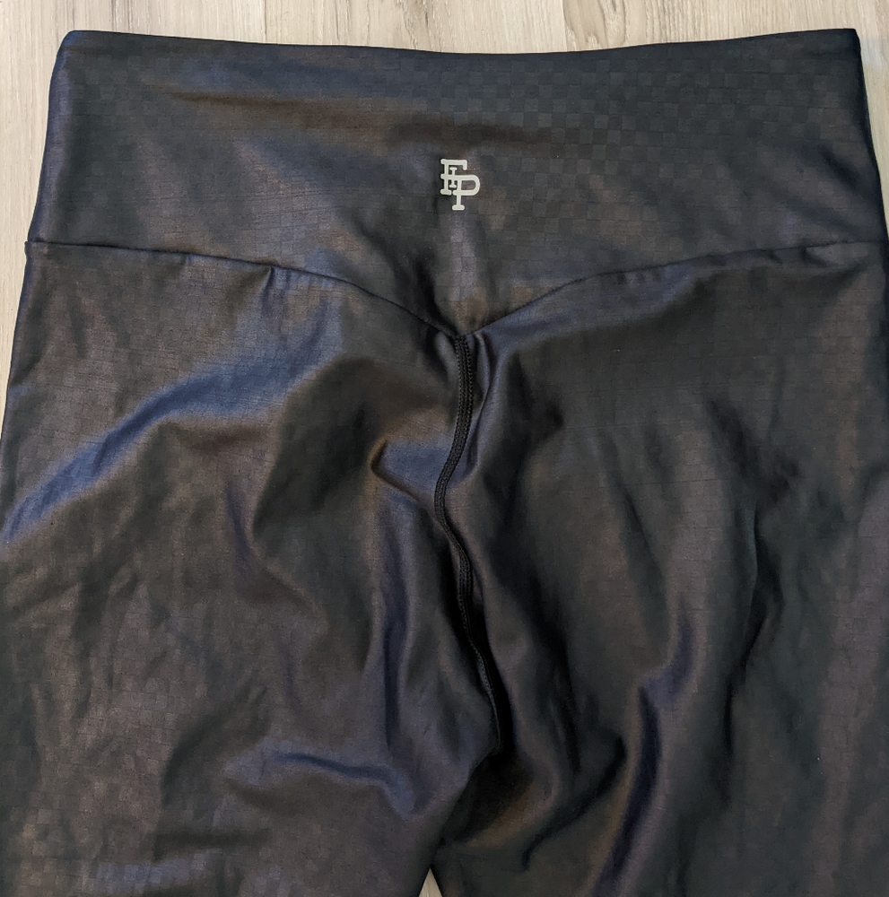 Flex it‎ Pink FIP Finish Line Checkered Leggings  Black Shimmer XXL